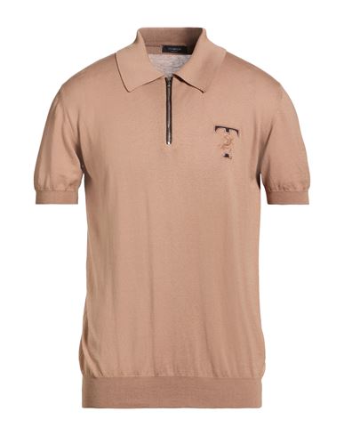 Man Sweater Camel Size 44 Cotton