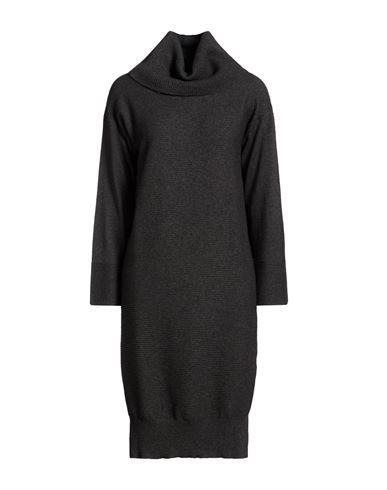 Woman Mini dress Charcoal Size 10 Merino Wool, Viscose, Cashmere
