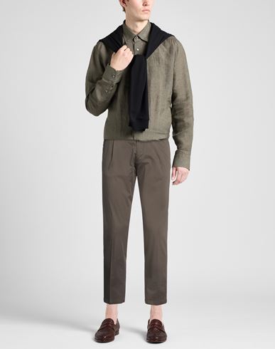 Man Pants Chocolate brown Size 36 Cotton, Elastane