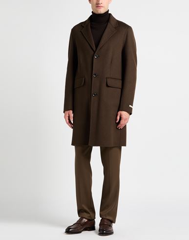 Paltò Man Coat Dark green Size 38 Wool, Nylon
