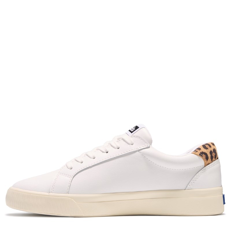 Women's Pursuit Lace Up Sneakers (White/Leopard Leather)