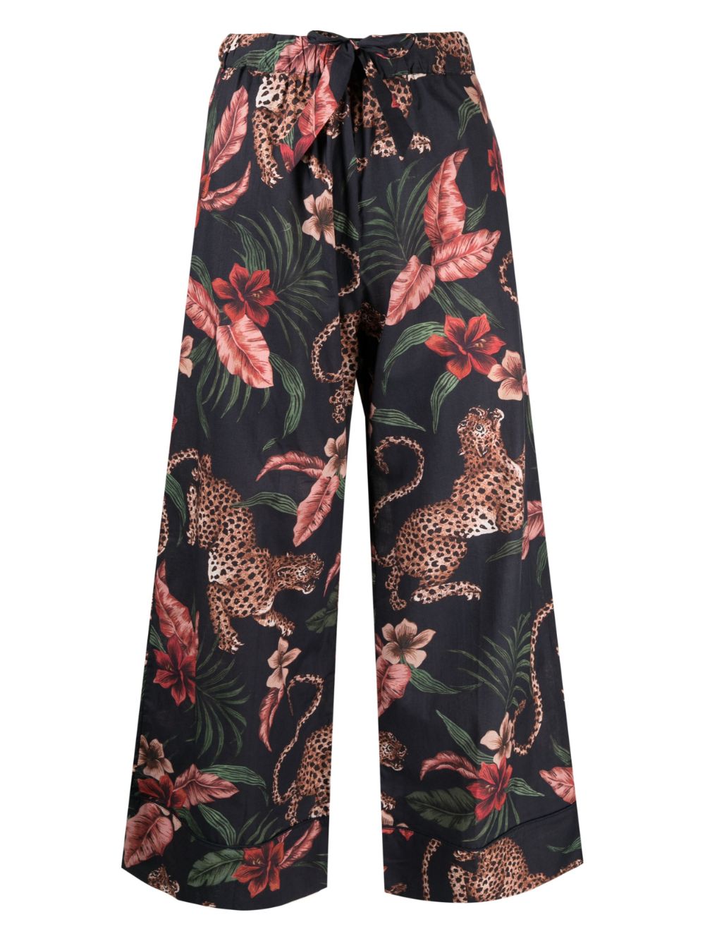 Jungle-motif cotton pajama bottoms - Blue
