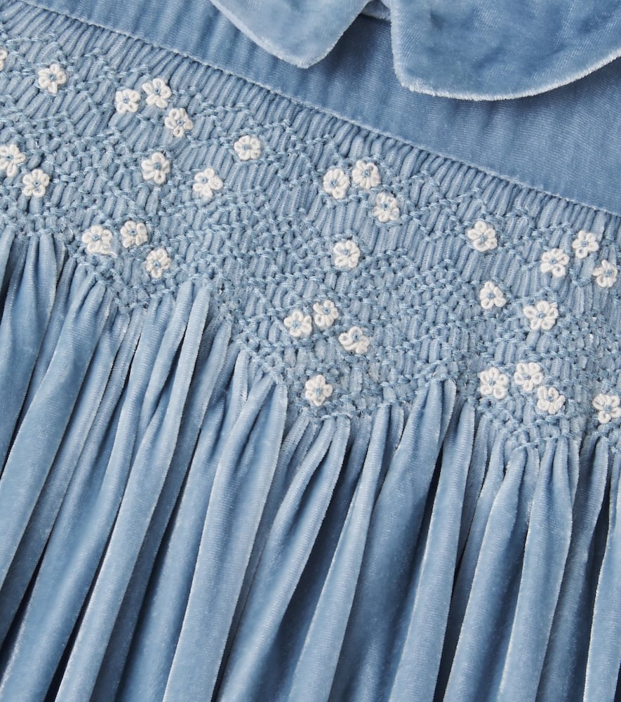 Marcita smocked velvet dress