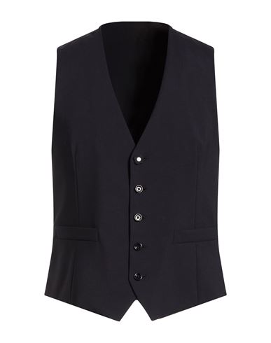 Man Tailored Vest Navy Size 40 Wool, Elastane