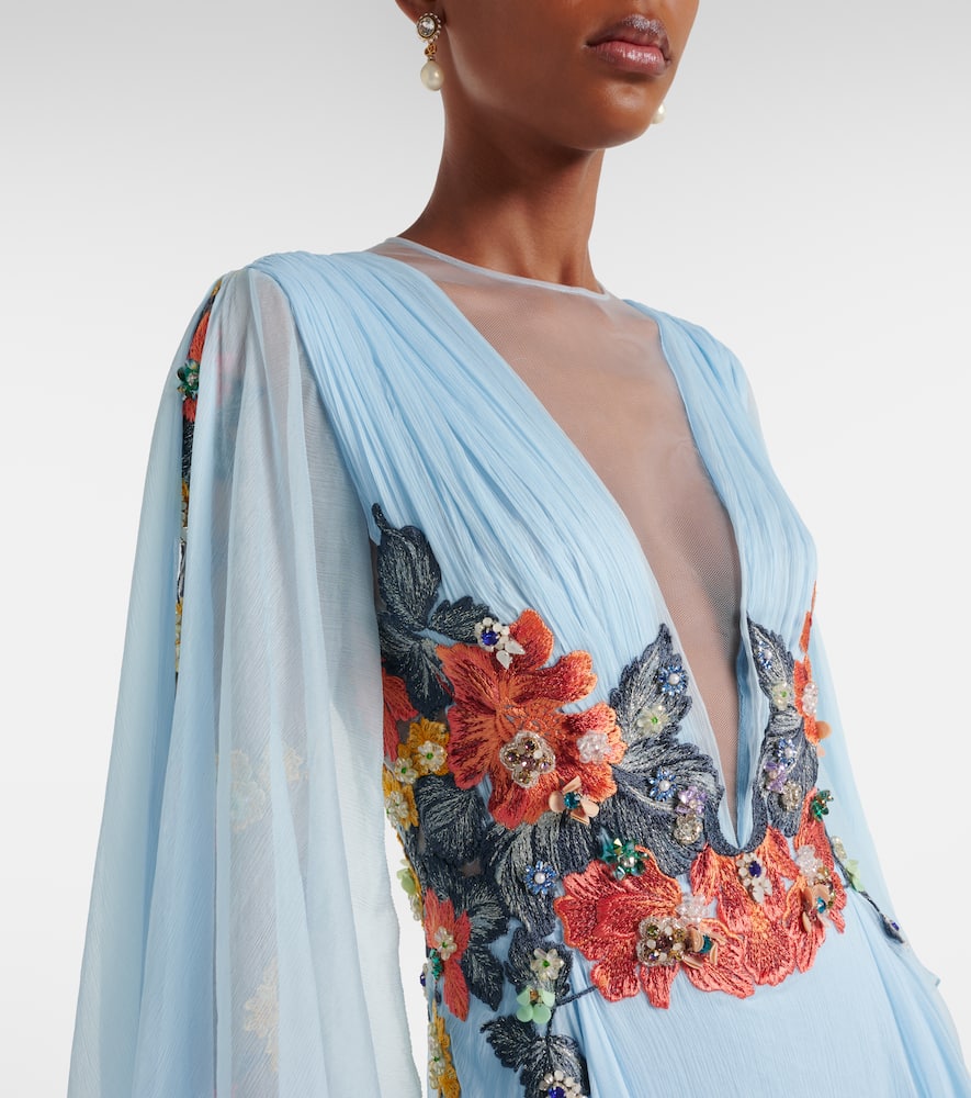 Floral silk gown