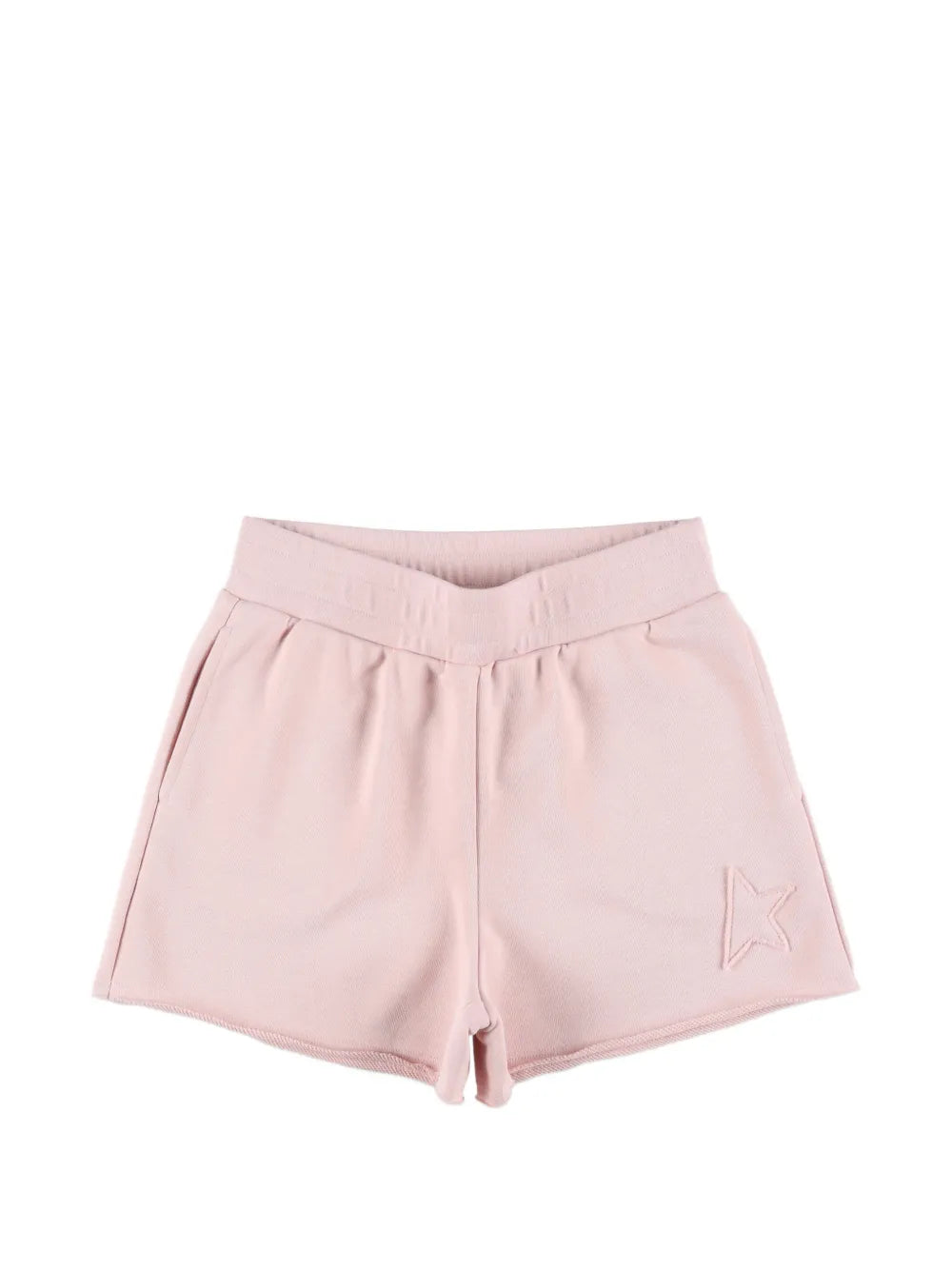 Star-Embroidered Fleece Shorts — Pink