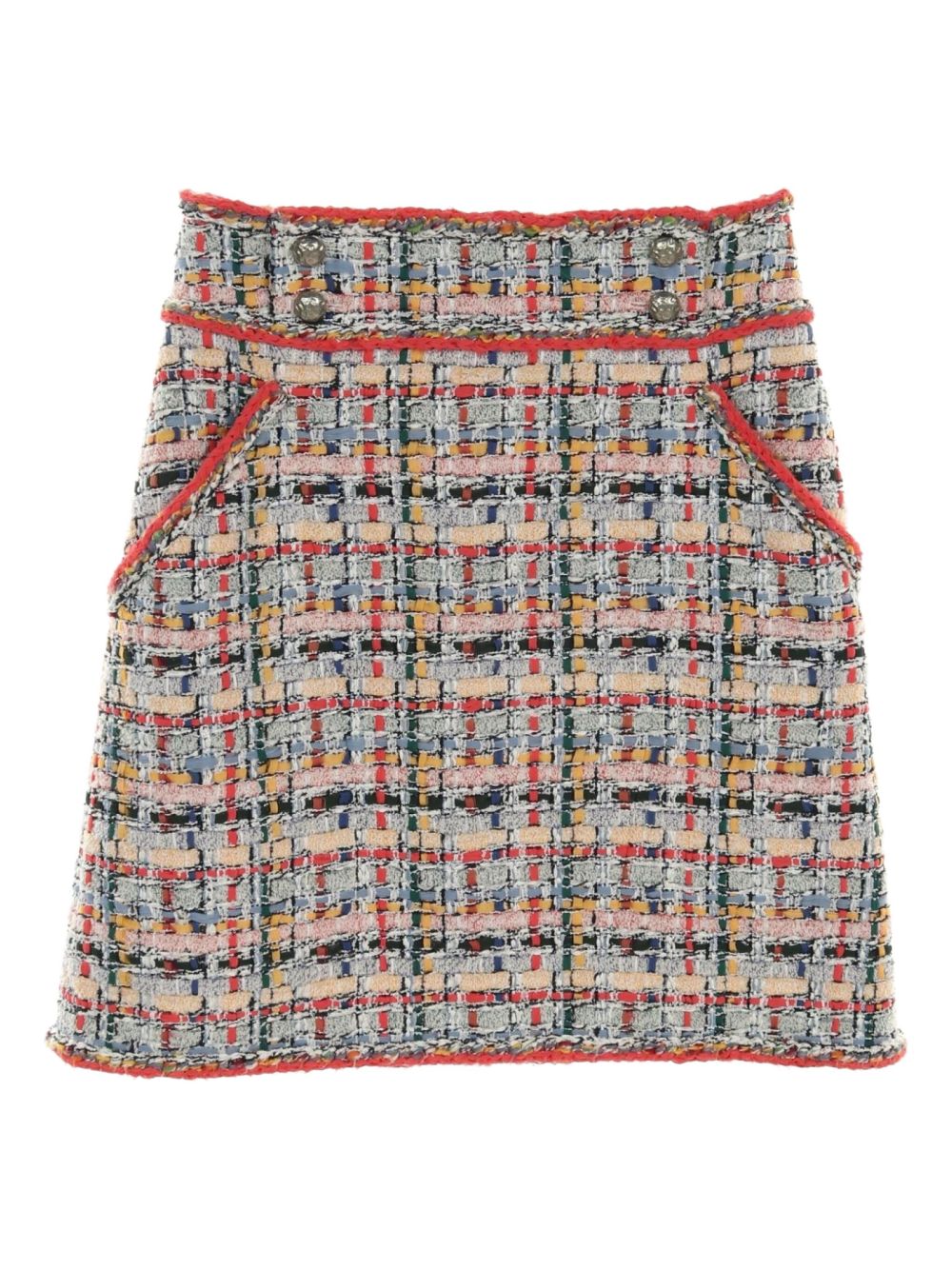 CHANEL Pre-Owned 1986-1988 tweed mini skirt - Red