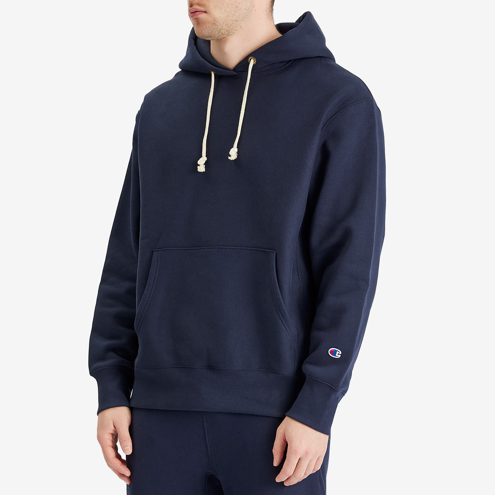 Men's Reverse Weave Fleece Hoodie in Blue