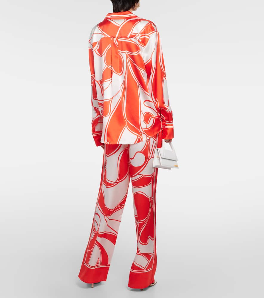 Ramona printed silk satin shirt