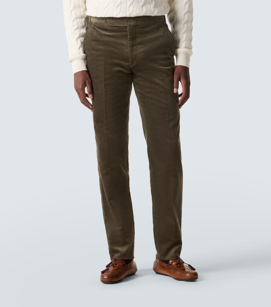 Cotton corduroy slim pants