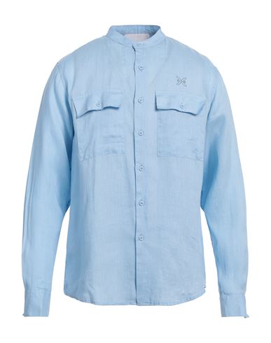 Man Shirt Sky blue Size 34 Linen