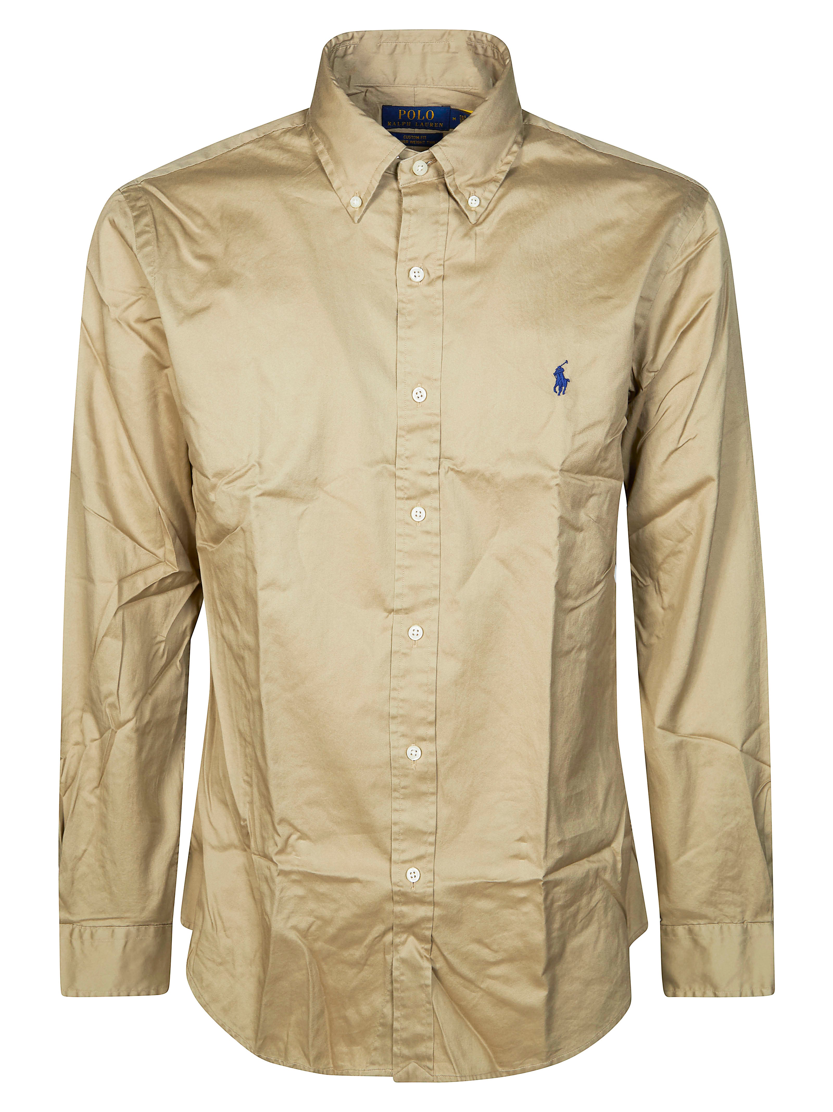 Shirt with Logo and Button-Down Collar
