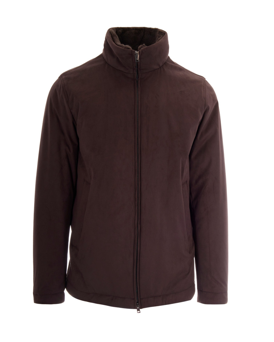 Dark Brown Mock Collar Jacket