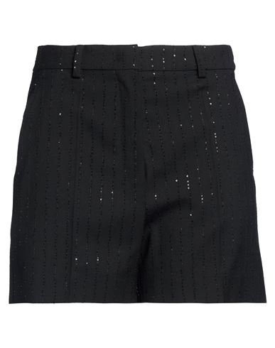 Woman Shorts & Bermuda Shorts Black Size 10 Virgin Wool, Polyamide