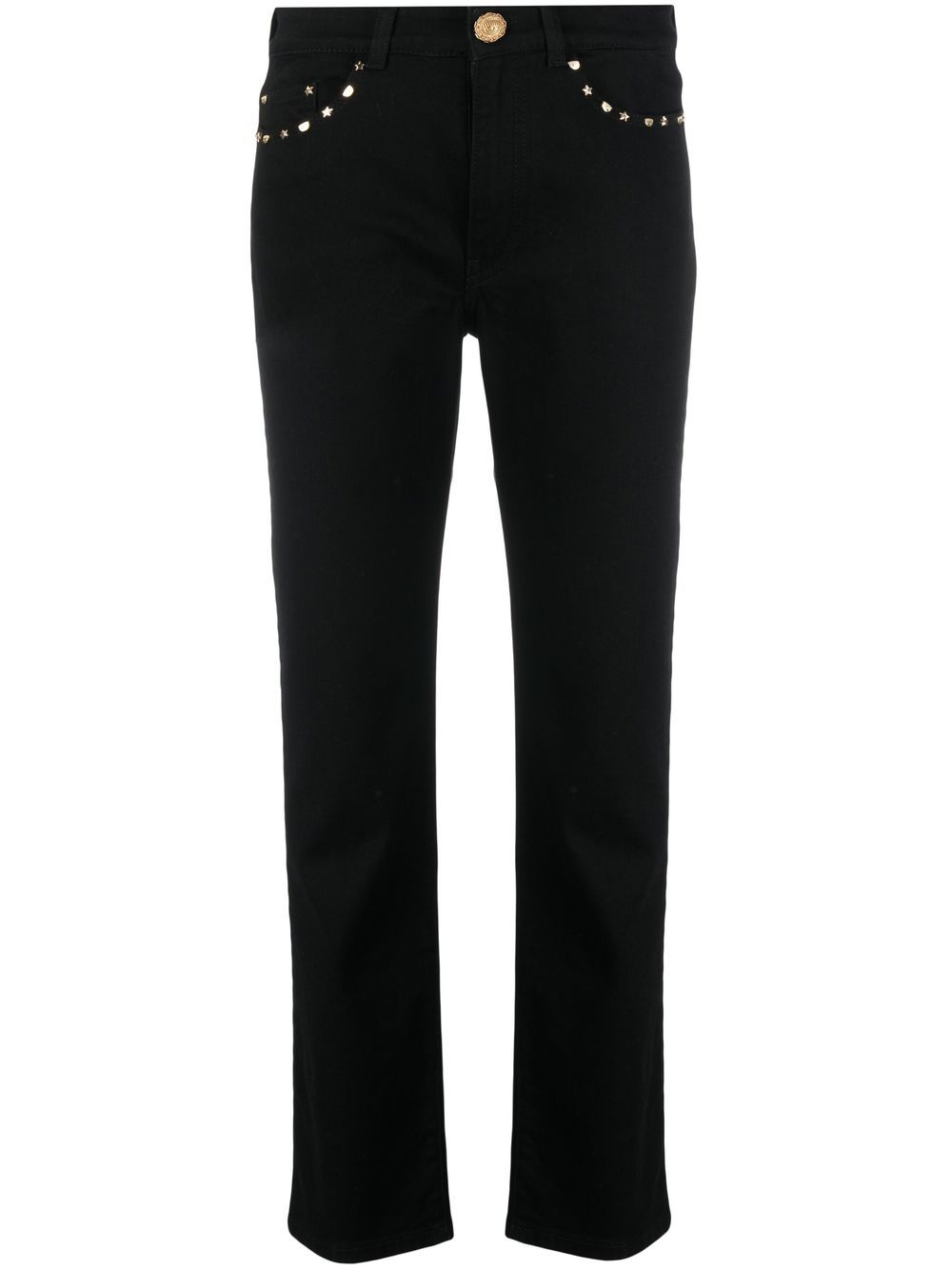 Studded straight-leg jeans - Black