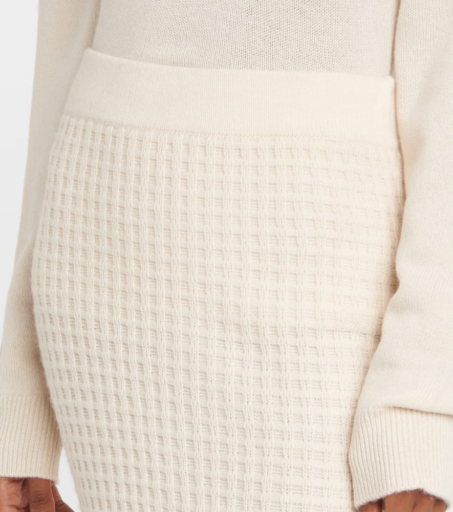 Distressed wool and cashmere pencil skirt