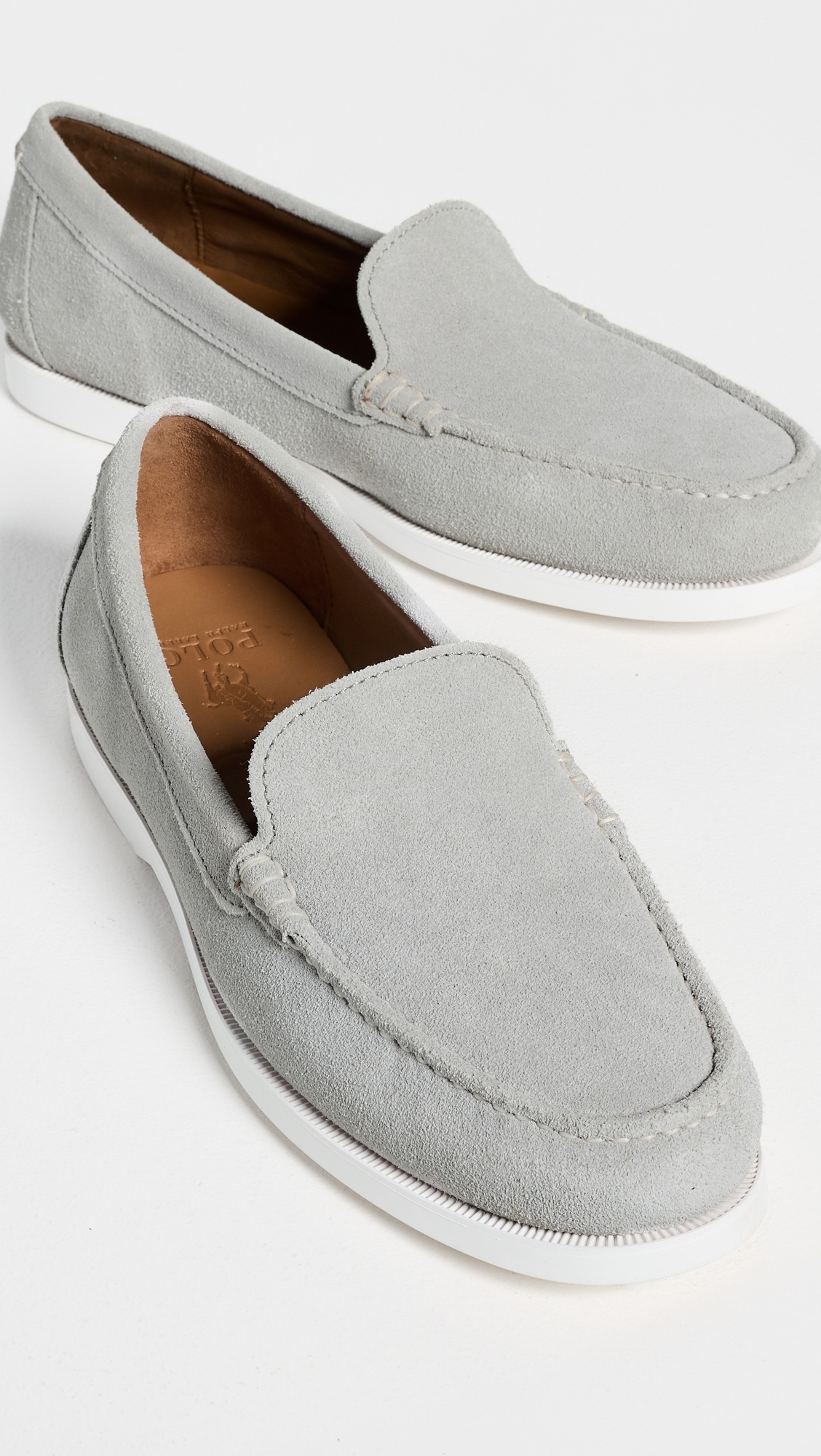 Merton Suede Slip Ons Channel Grey
