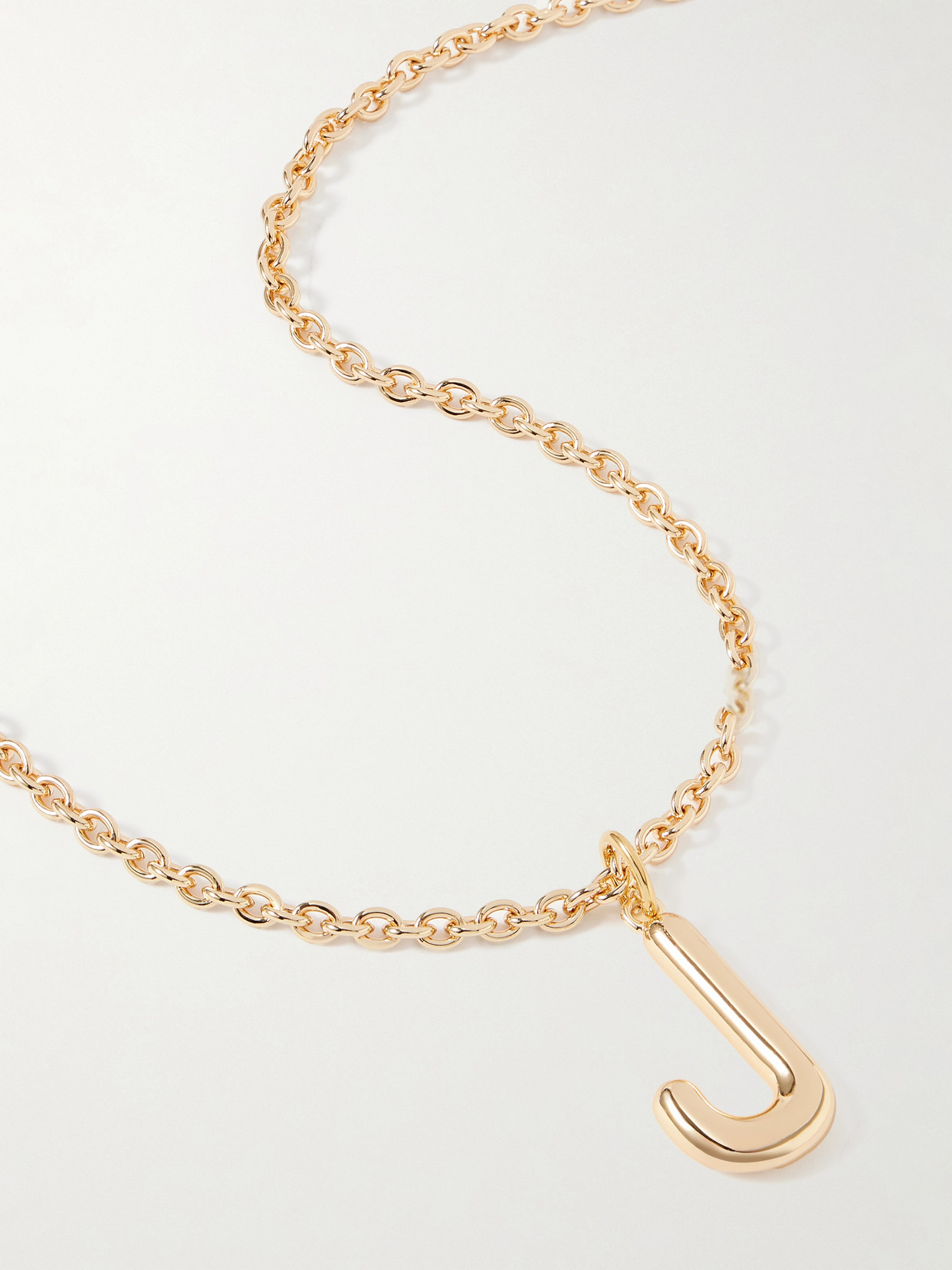 Puffy Initial Gold-tone Necklace - M
