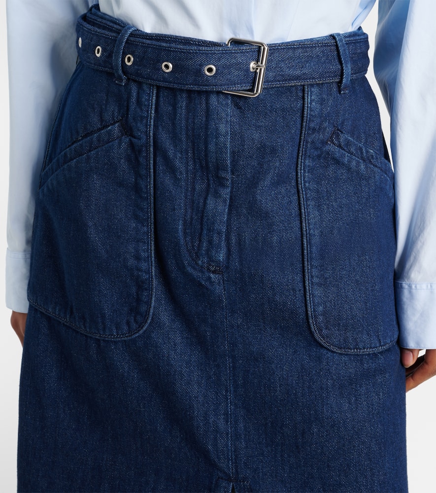 Denim midi skirt