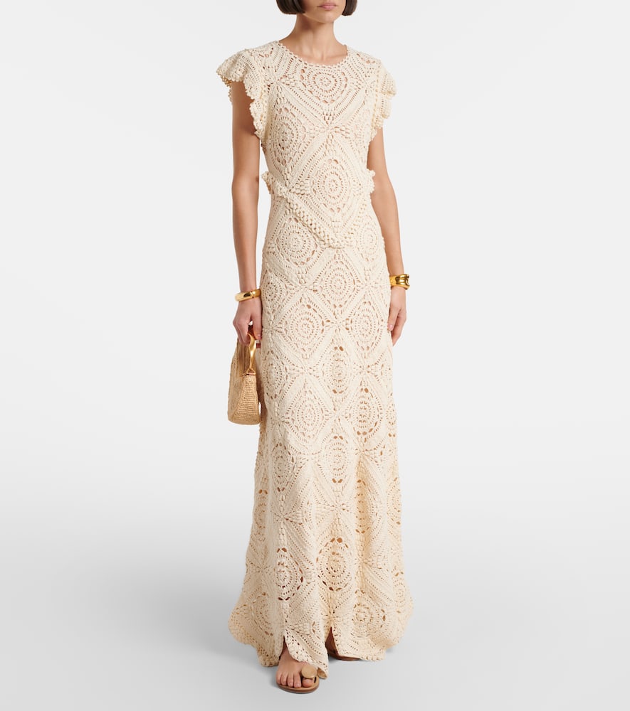 Annalisa crochet cotton maxi dress