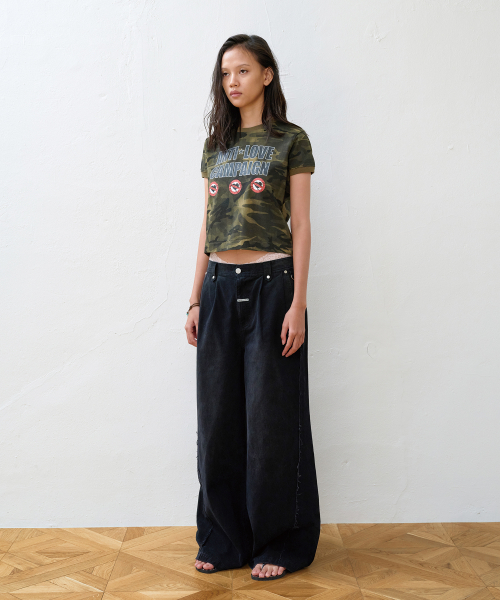 ANTI LOVE CAMO RINGER TEE KHAKI