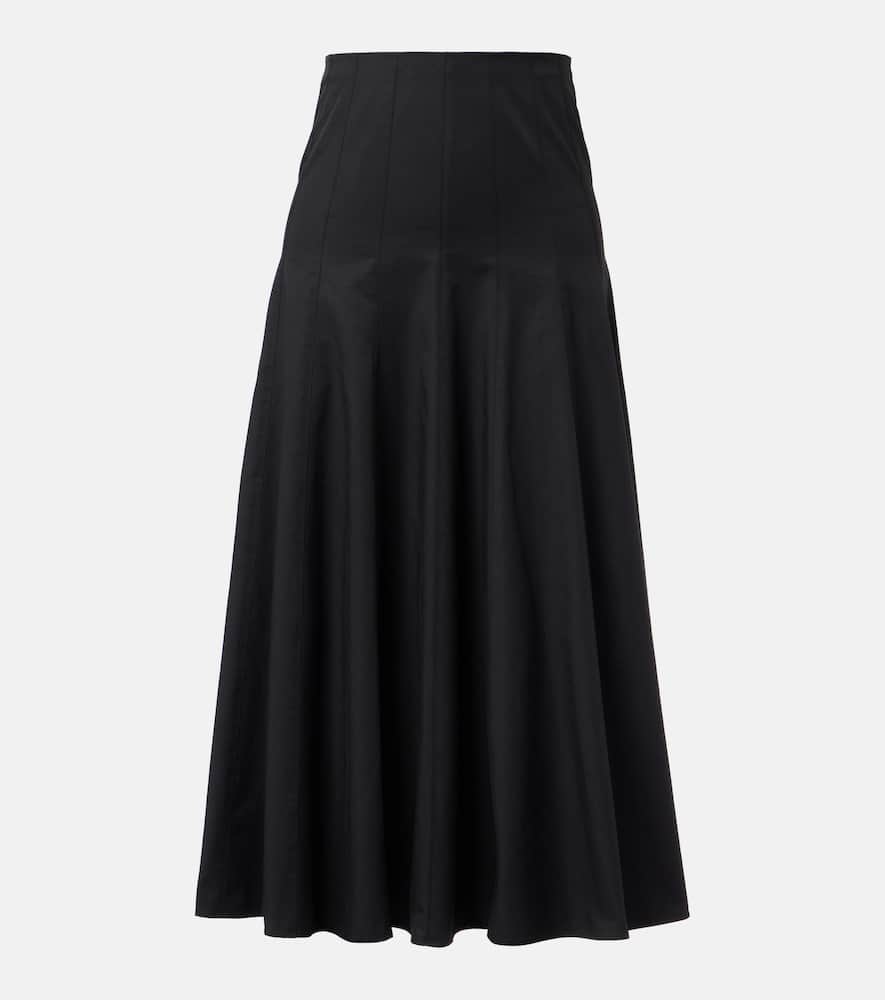 Heidi cotton-blend midi skirt