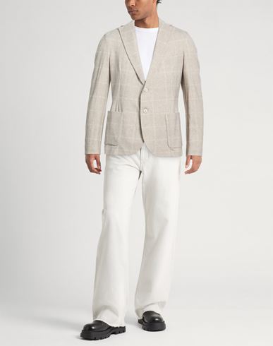 Man Blazer Beige Size 44 Cotton, Elastane