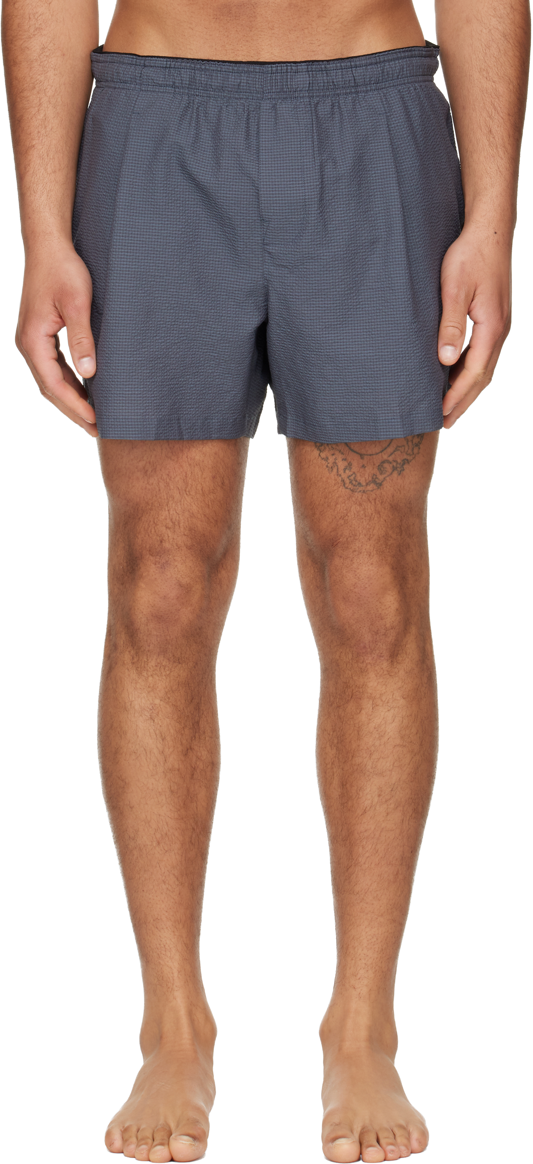 Gray Boxer Swim Shorts