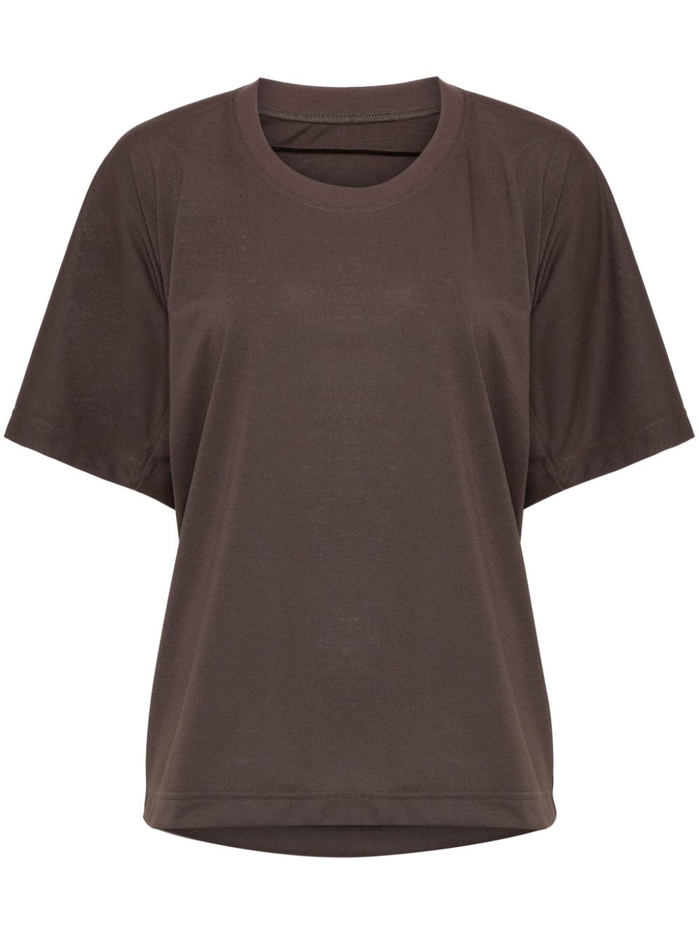 Draped detailing t-shirt - Brown
