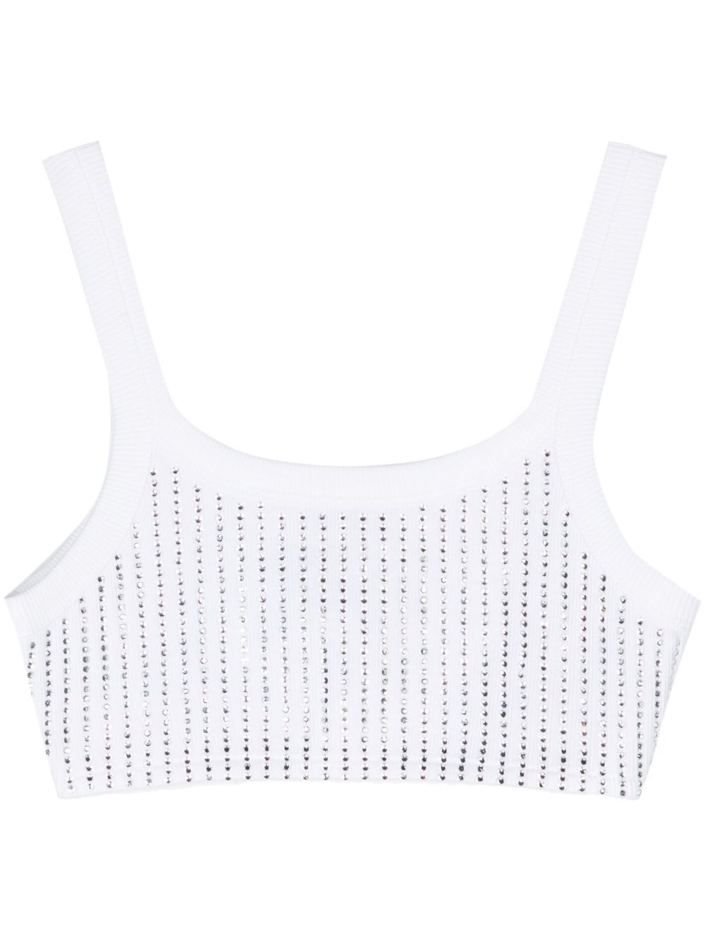 ATTICO CRYSTAL LOGO BRALETTE TOP WHITE