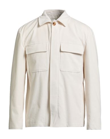 Man Jacket Ivory Size L Cotton, Elastane