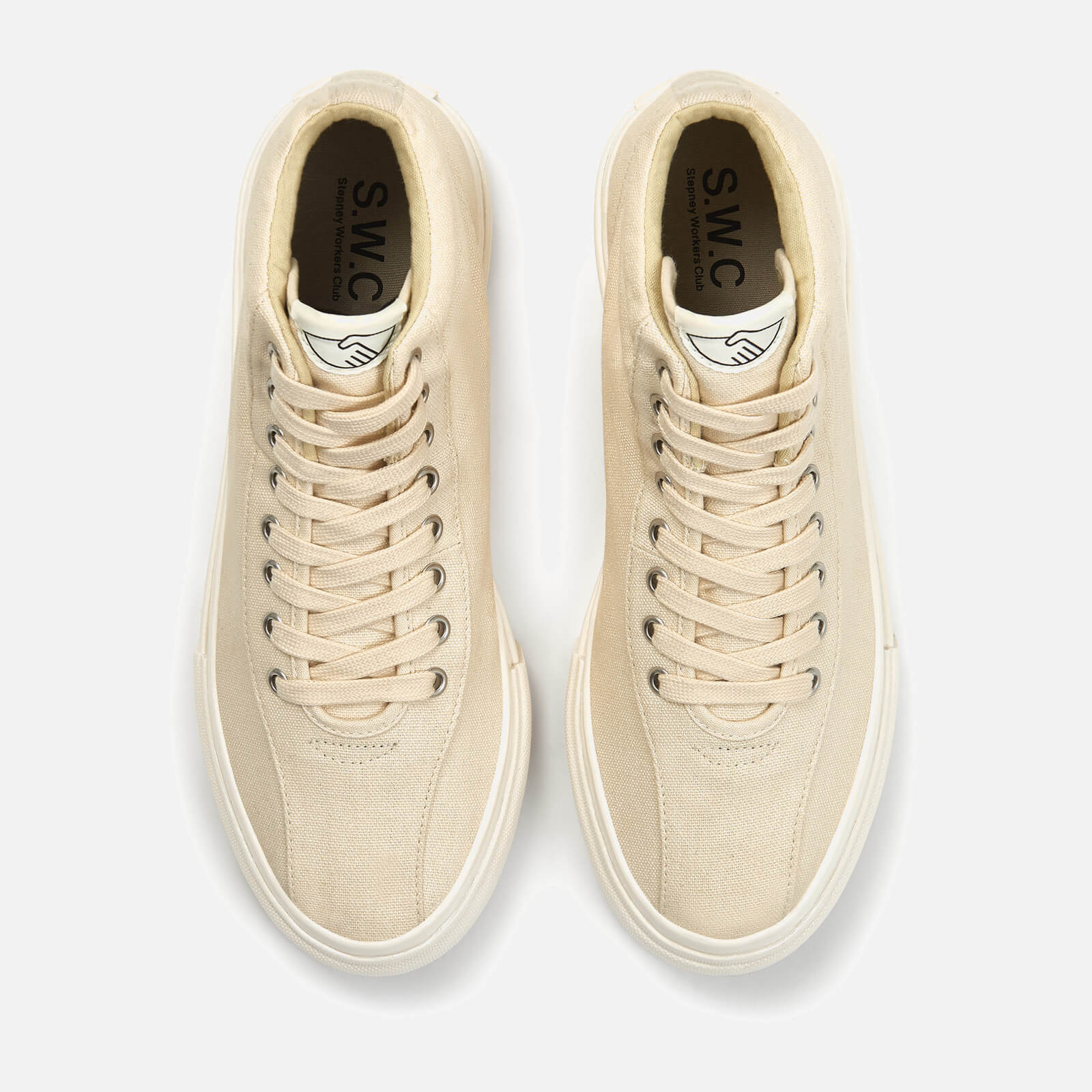 Stepney Workers Club 's Varden Canvas Hi-Top Trainers - Raw Ecru - EU 39