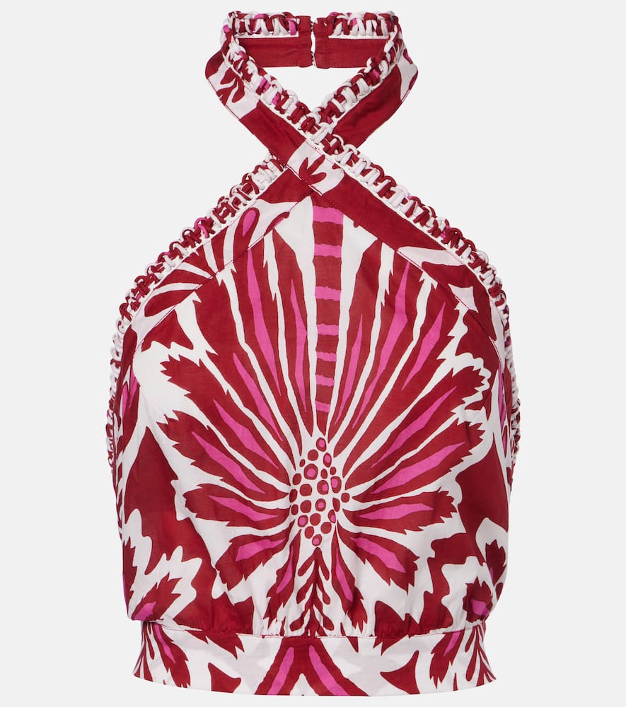Suma floral halterneck cotton top