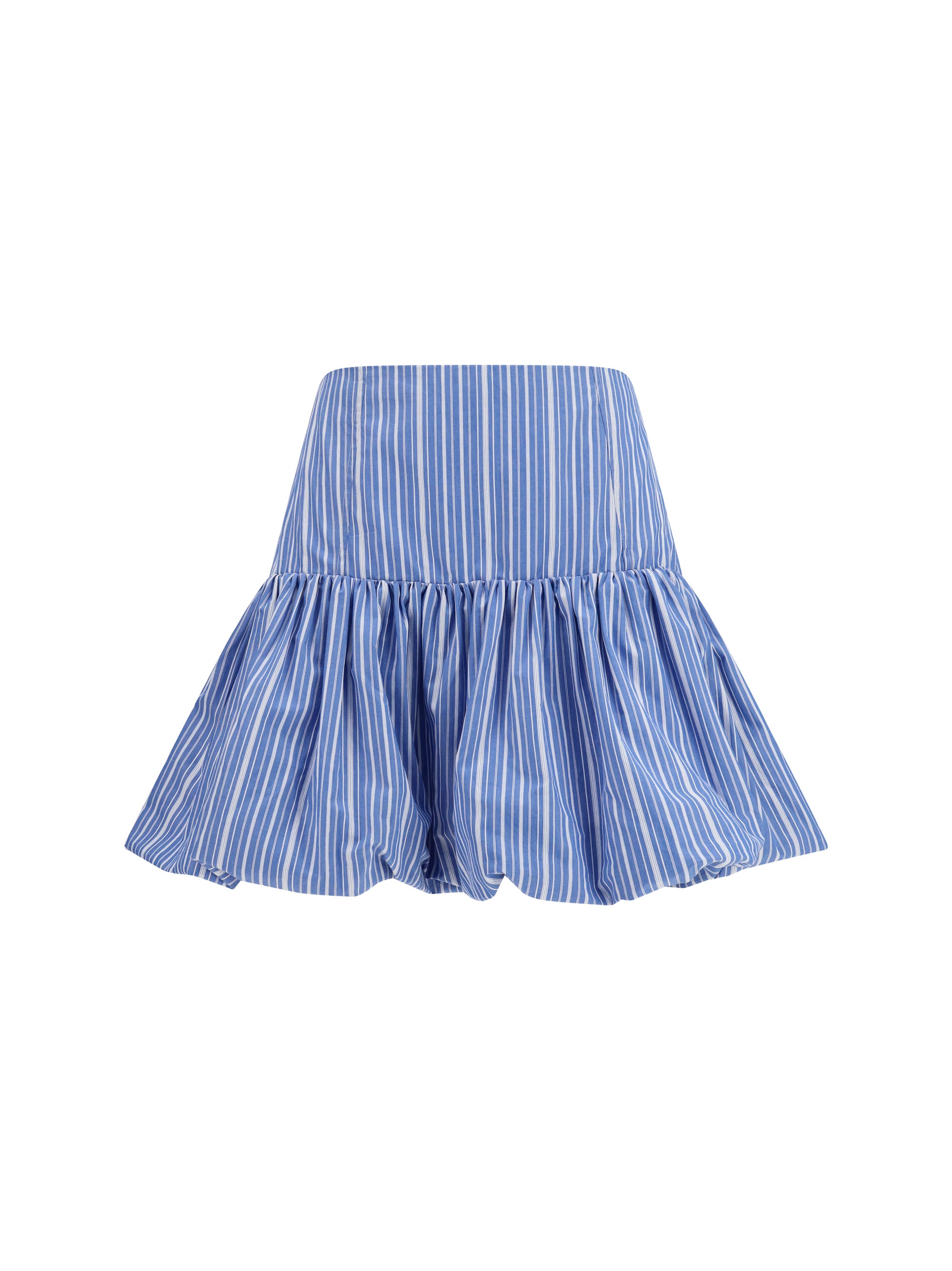 Striped Balloon Skirt — Navy