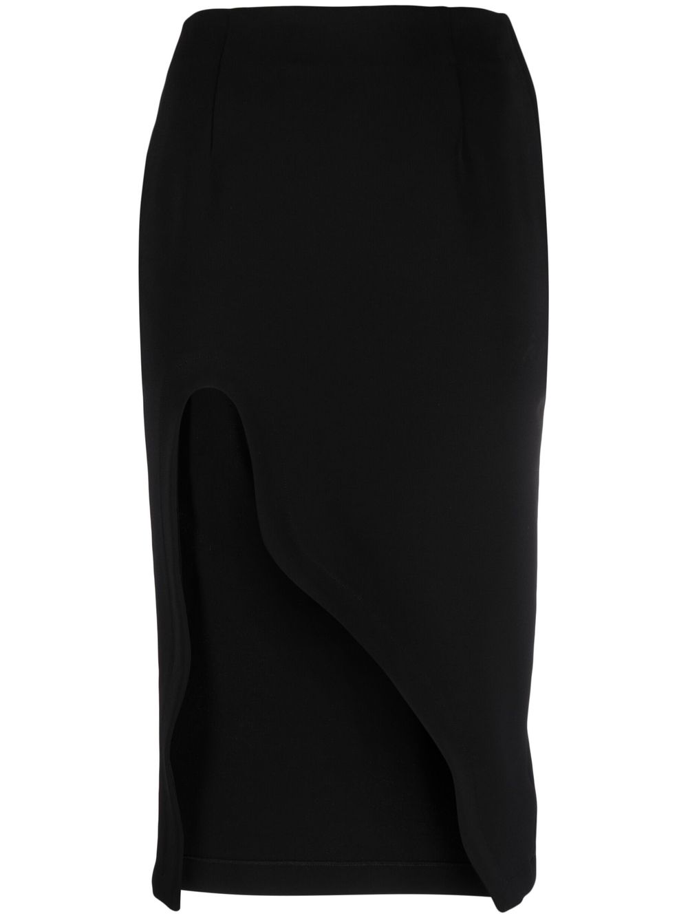 Asymmetric midi skirt - Black