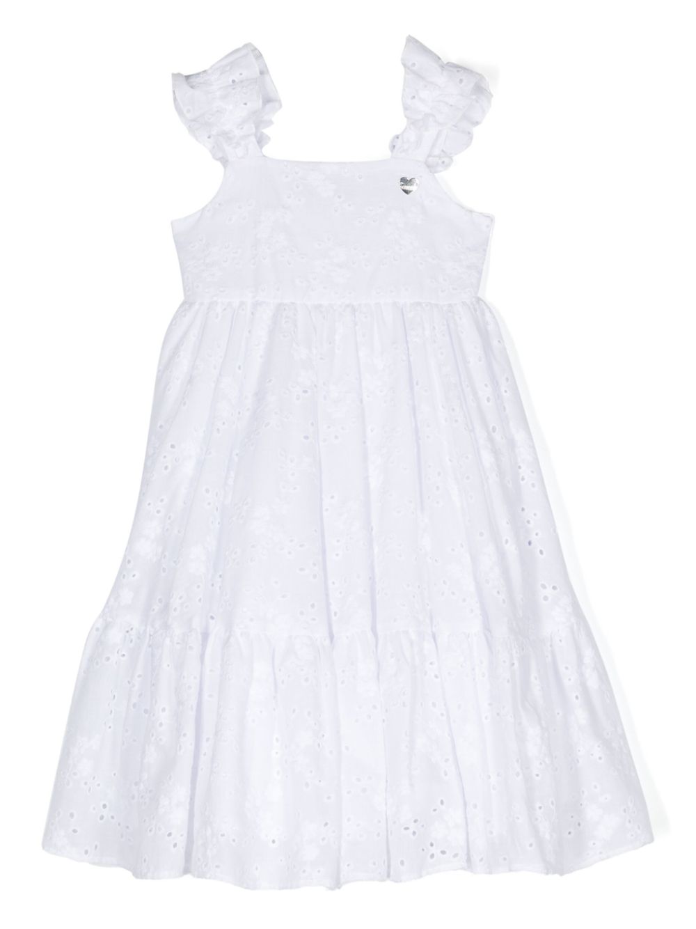 Broderie anglaise tiered cotton dress