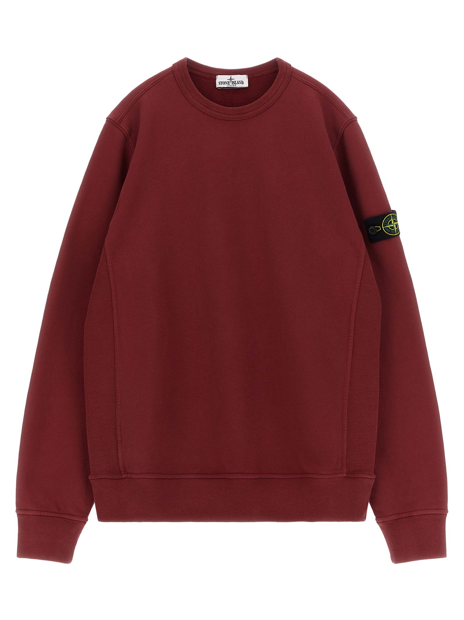 Badge Logo Crew Neck Sweatshirt — Burgundy