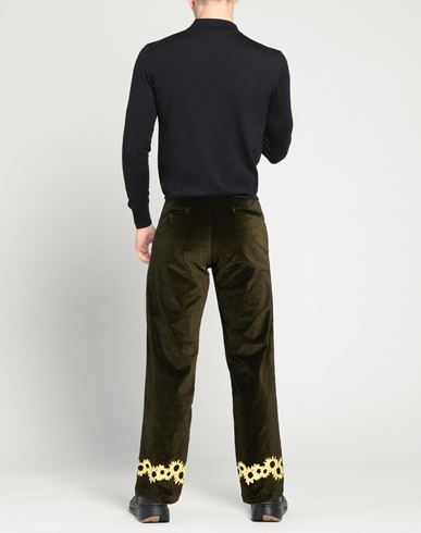 Man Pants Dark green Size 30 Cotton, Rayon, Elastane