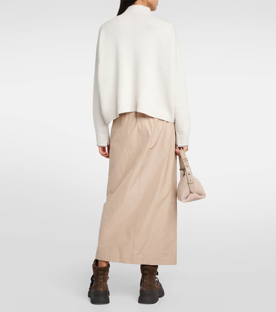 Wool, cashmere, and silk half-zip sweater