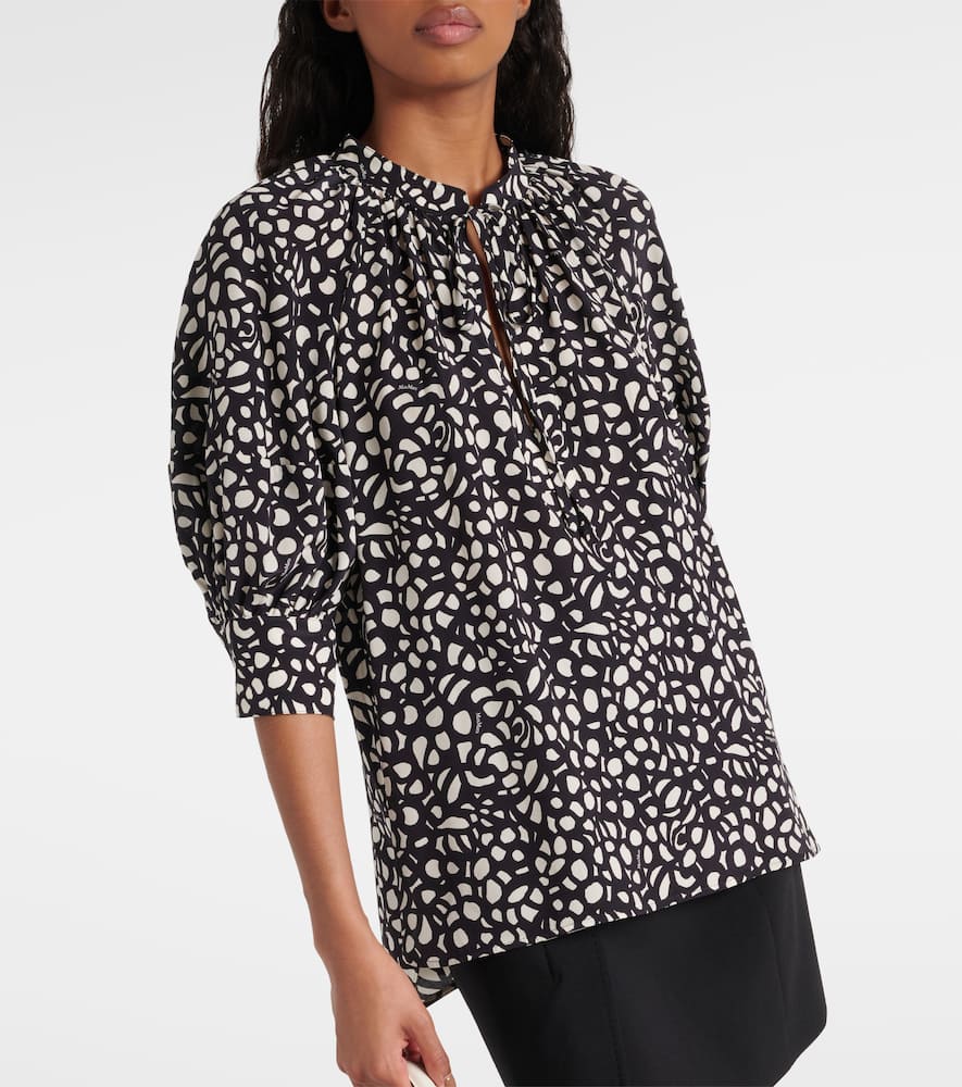 Emy printed silk twill blouse