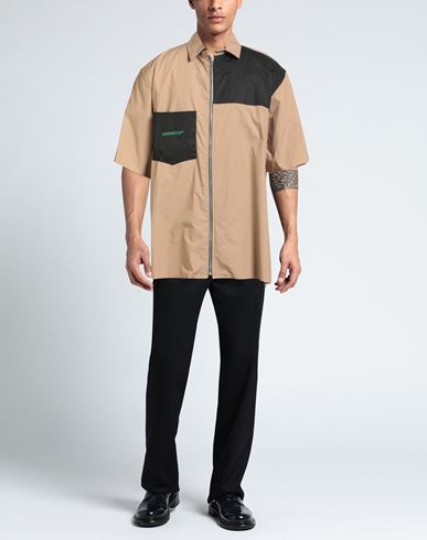Man Shirt Sand Size L Cotton