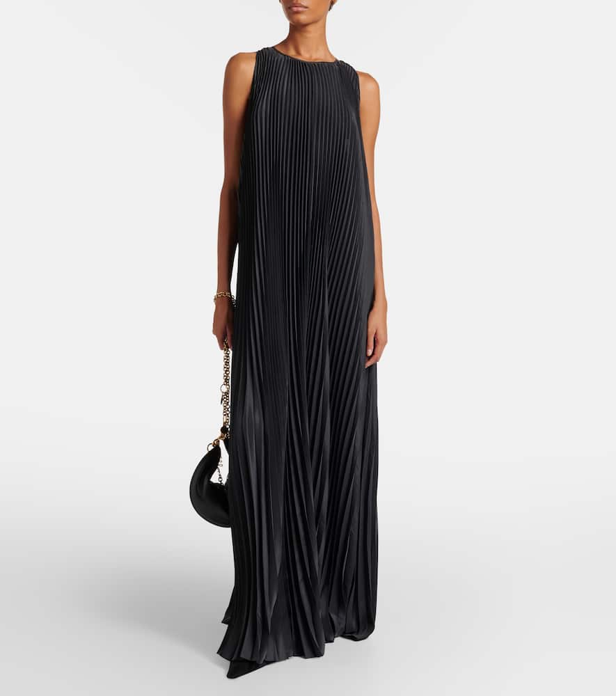 Chenes pleated halterneck maxi dress