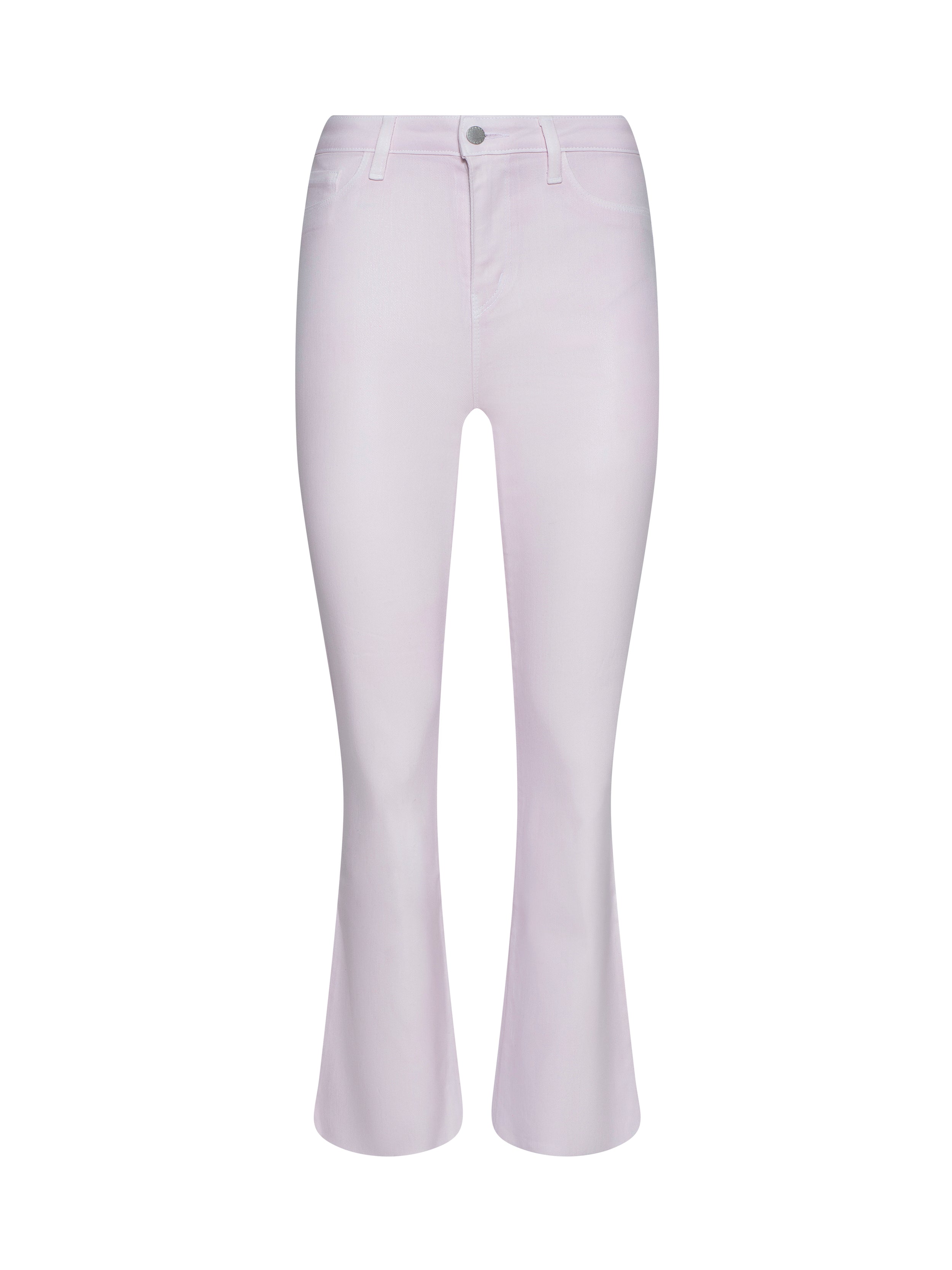 Kendra Coated Cropped Flare Jean In Icy Lilac Coated