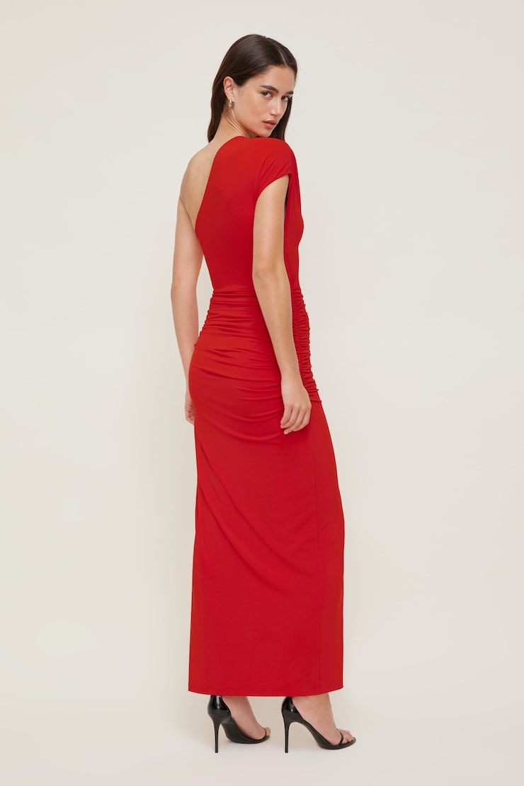 Sculpt Slit Maxi Dress - Red - Women Clothing
