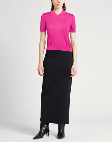 Woman Polo shirt Fuchsia Size L Cotton