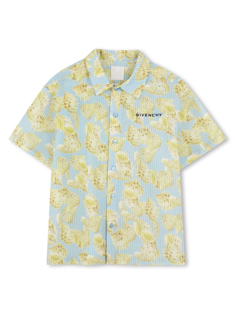 Shell-print shirt - Blue