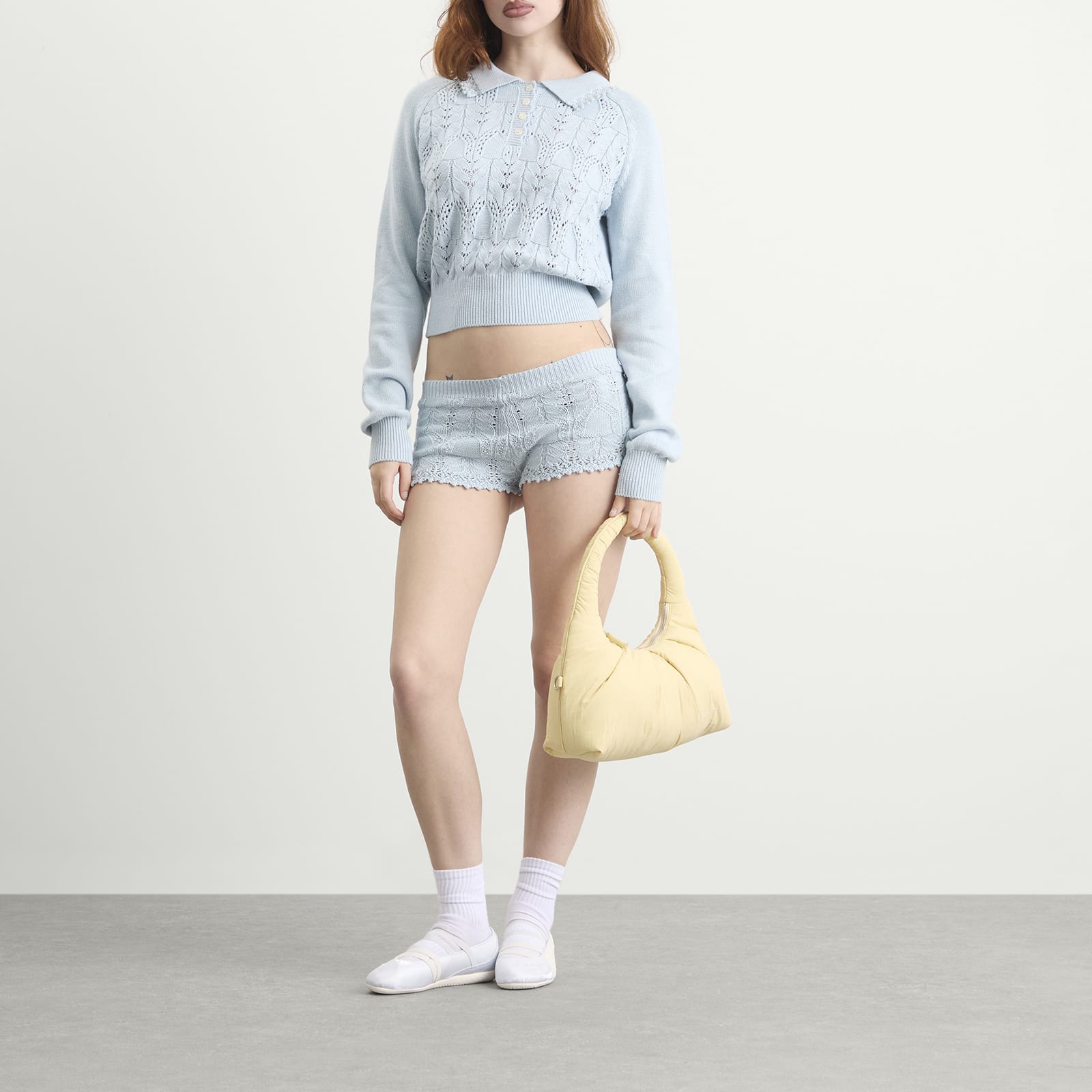 Women's Pleat Puffer Tote Bag in Butternut