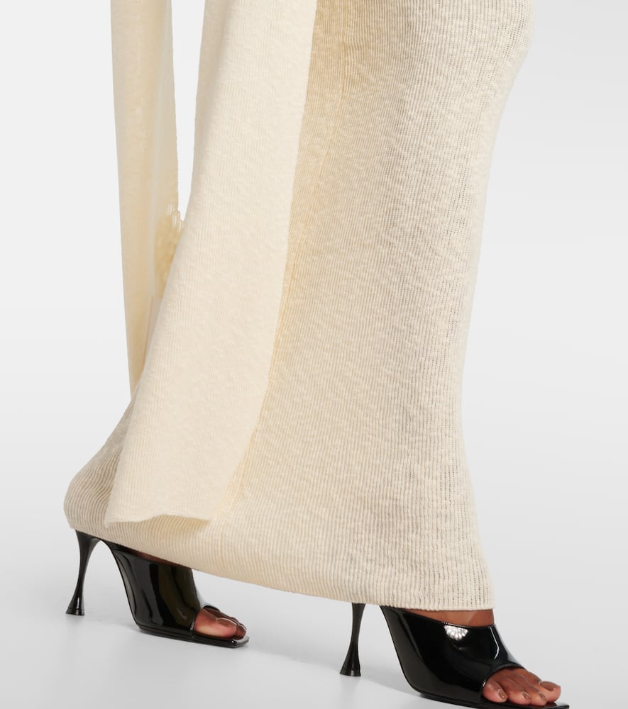 Scarf-detail linen and cotton maxi dress