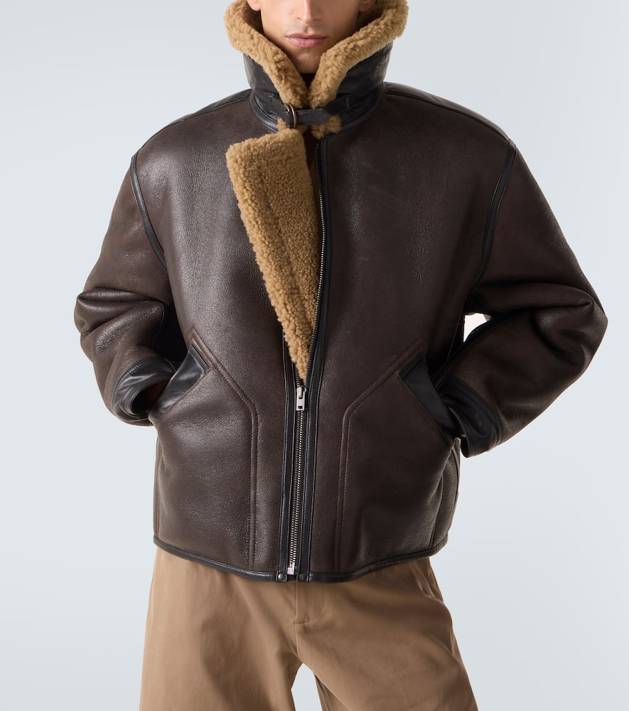 Shearling-lined leather jacket