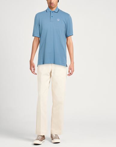 Man Polo shirt Light blue Size L Cotton